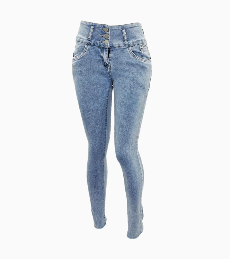 Ripley - JEANS DAMA AZUL LEVANTA COLA 2 BOTONES